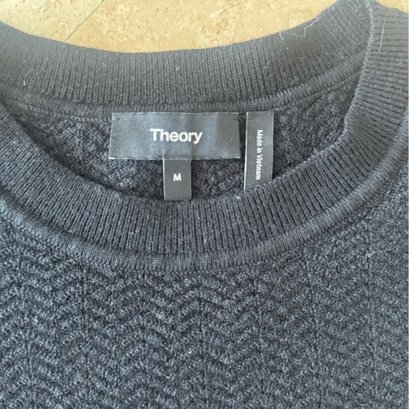 Theory Black Crewneck Men's Sweater - Picture 2 of 3